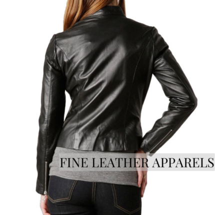 Slim Fit Leather Jacket Women